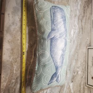 Whale Accent Pillow - Rope Trim
